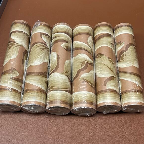 6 Wallpaper Border Rolls TX2154B Tan Brown Scroll 30yd Total 90ft Imperial - Picture 6 of 6